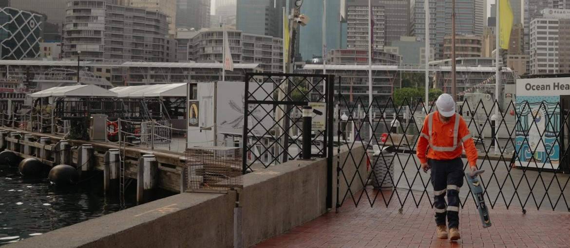 Warrabinya Services - Operator using an Electromagnetic Locator to locate underground Utility Services in Pyrmont, NSW, 2009